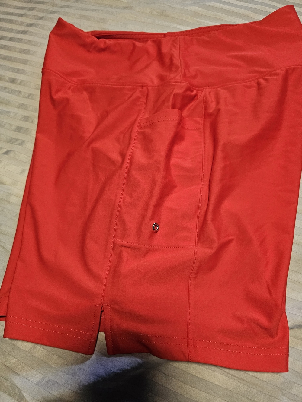 Women's Red Athletic Shorts with Pocket